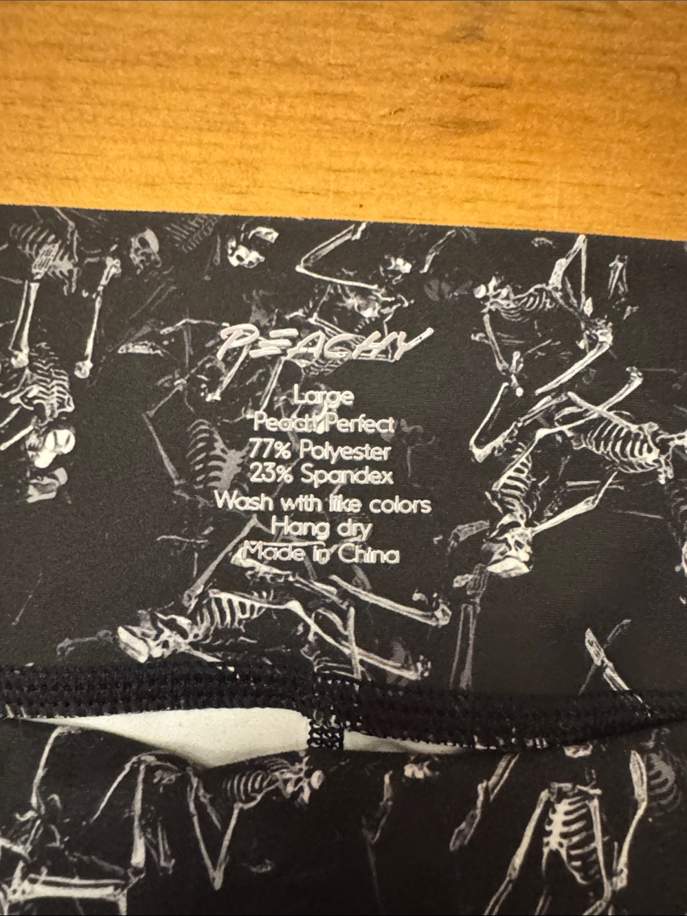Peachy Athletic Black Skeleton Print Active Shorts - Picture 2 of 3